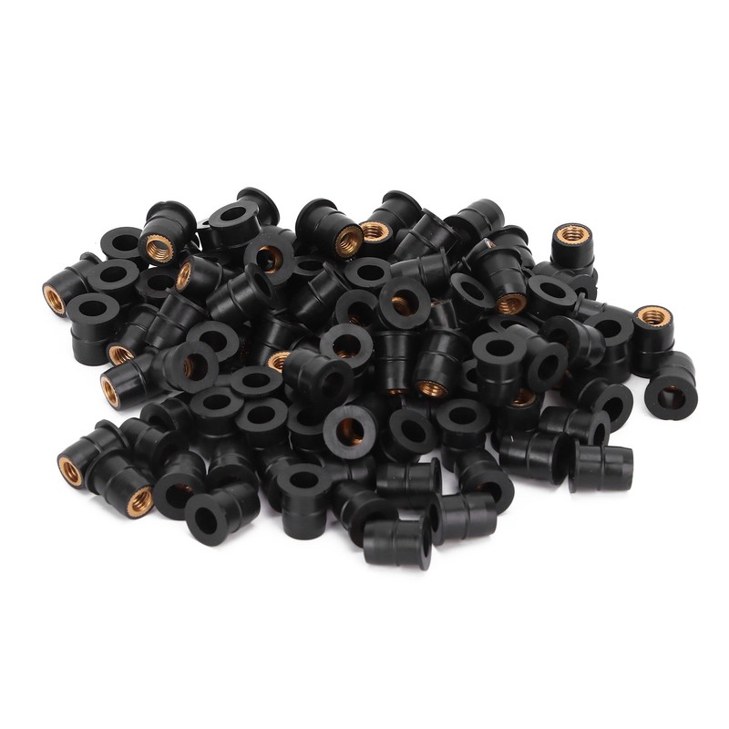 100PCS Well Nut M6x0.8mm Rubber Modification for Motorcycle ATV Windscreens