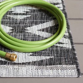 SAFAVIEH Courtyard Collection 8' x 10' Black / Grey CY8863 Indoor/ Outdoor Waterproof Easy Cleaning Patio Backyard Mudroom Area Rug