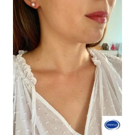 ONDEGO 925 Silver Freshwater Pearl Earrings Pink Rose Pearl Earrings Bridal Jewellery