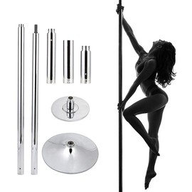 Topeakmart 45mm Portable Professional Stripper Pole Spinning and Static Dance Pole Kit Removable Fitness Exercise Dancing Pole
