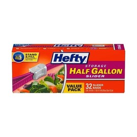 Hefty Slider Storage Bags, Half Gallon Size (32 Count (Pack of 4))