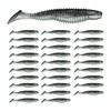 30-Pack Swim Bait, Smoke/Pearl 3.5in Swimbait, Trout, Crappie, Walleye, or