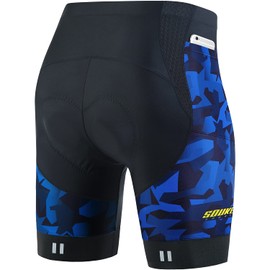 Souke Sports Padded Bike Shorts for Men Cycling Bicycle Shorts Comfortable Road Biking Pants BlackBlue