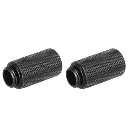sourcing map 2 x Male to Female Extender Fitting G1/4 x 30 mm for Water Cooling Black