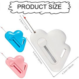 3pc Magnetic Seam Guide & Seam Ripper - Multipurpose Polygonal Hemmer Guide with Measurement Scale - Universal Sewing Machine Accessories Kit for Precision Stitching （White,Blue & Pink)