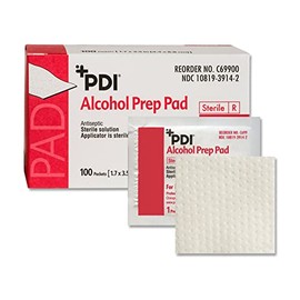 PDI Healthcare C69900 Almohadilla de preparación de alcohol, estéril, grande, 2-1/2 x 3 pulgadas (paquete de 1000)