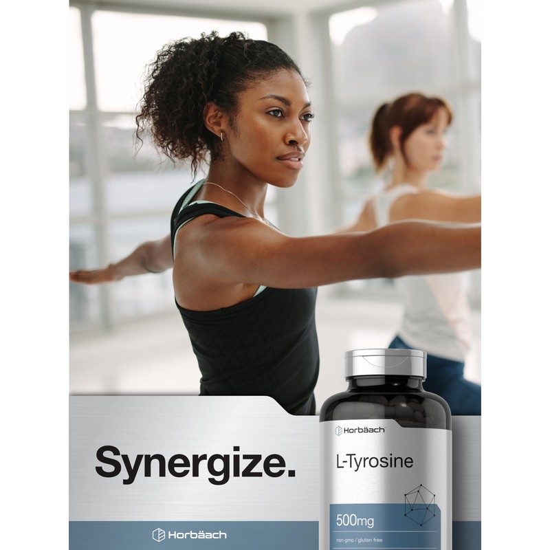 Horbäach L Tyrosine Supplement | 500mg | 200 Capsules |