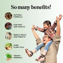 Bug Repellent Lotion for Adults & Kids - DEET Free Insect Repellent Lotion for Ticks & Mosquitoes - Made with Citronella & Lemongrass - Dermatologist Tested - Light Scent Vegan & Cruelty Free (4oz)