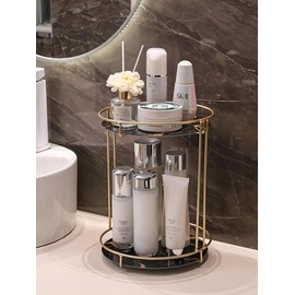 SUJIOWJNP Gold Storage Rack, Bathroom Table Shelf, Perfume Tray, Beautiful Appearance, Super Capacity, Complete Your Daily Storage (QS-20-1) (QS-19-1)