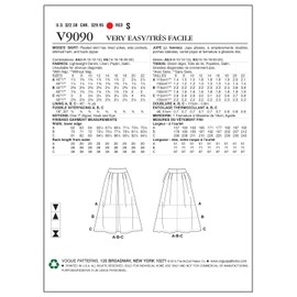 Vogue Patterns V9090E5 14/16/18/20/22 Misses Skirt