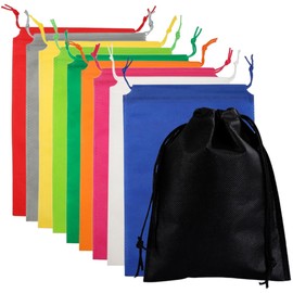 Gotetiso Pack of 10 Shoe Bags with Drawstring Closure for Travel Shoe Bag Travel with Drawstring Colourful Bag for Travel Shoe Bag Travel Waterproof Portable Fabric Bag Breathable, multicoloured, 0