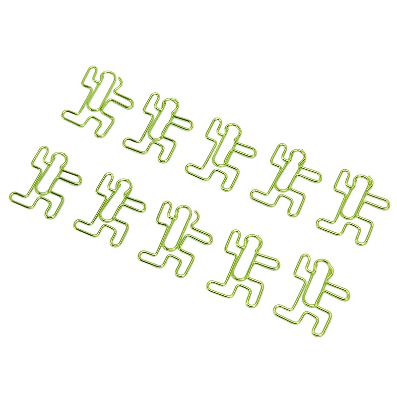 100PCS Cute Paper Clip Figure Shaped Electroplating Process Prevent Slip