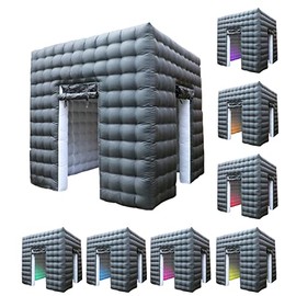 Inflatable Photo Booth Enclosure 2 Doors,Xmaybang Large Inflatable Tent (8.2 X 8.2 Ft) with Led Lights,Use in Advertising, Bars, Events, Trade Shows, Photo Booth Companies