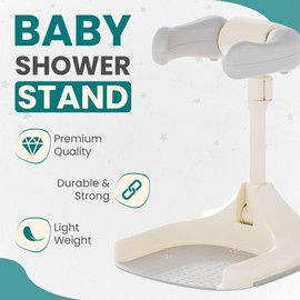 Baby Shower Stand, Baby Bath Stand with Adjustable Height & Anti-Slip Base | Foldable Baby Bathtub Stand for Toddlers 6–24 Months | Baby Bath Standing Shower – Ideal Gift for New Parents