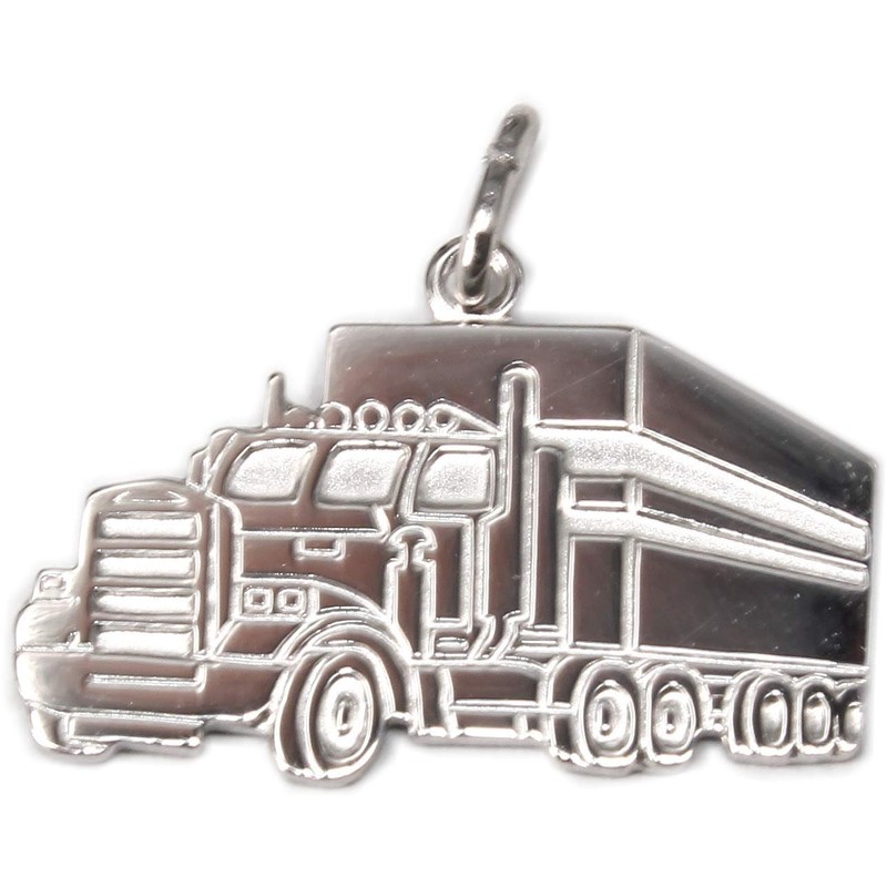 Trailer Truck Tractor Silver 925 with Curb Chain