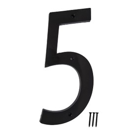 6 Inch House Home Address Street Numbers for Outdoor Indoor Exterior Building Apartment Yard Black Plastic, UV Resistant Number 0-9 Letter A-G (5)