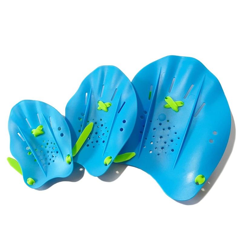 Swimz Excel Technical Hand Paddles - Blue / Lime (Medium)