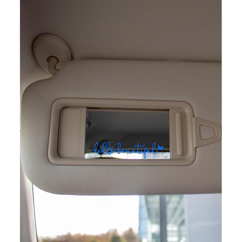 RACOONA Rearview Mirror Decal,Hello Beautiful Decal,Car Accessories Stickers Rearview Mirror