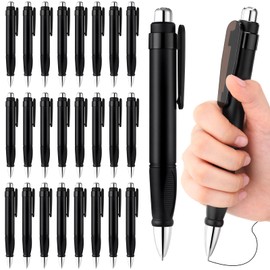 Maitys 24 Pcs Big Fat Pens for Arthritis Hands Easy Grip Giant Jumbo Pens Bulk with Large Capacity Ink Retractable Black Ink Ballpoints Thick Pen Enhanced Writing Stability for Office Warehouse(Black)