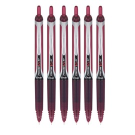 PILOT Precise V5 RT Refillable & Retractable Liquid Ink Rolling Ball Pens, Extra Fine Point (0.5mm) Burgundy Ink, 6-Pack