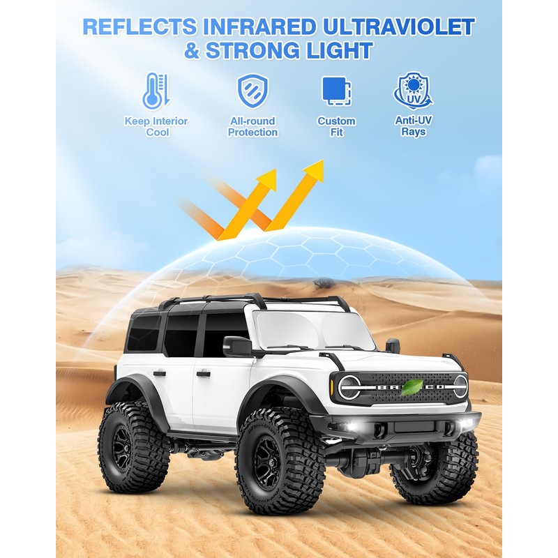 Canvcle Windshield Sun Shade for 2021-2025 2026 Ford Bronco 4