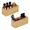 Relaxdays Bamboo Storage Box, Set of 2, Organiser Box without