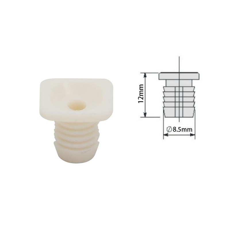 Silverline 8mm Plastic Hinge Dowel Inserts with Screws, 50 Pcs