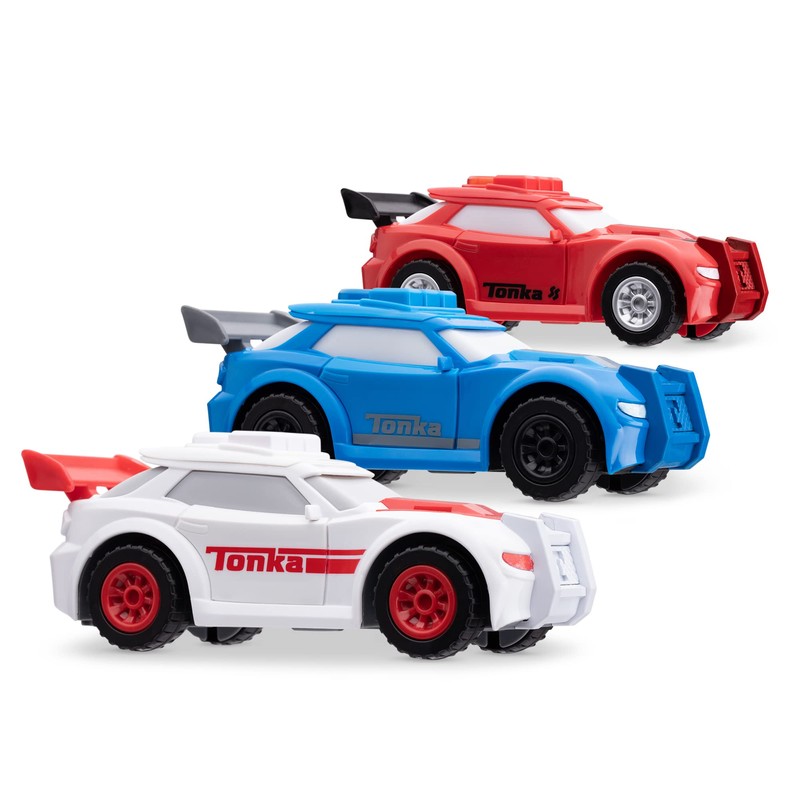 Tonka, 3-Pack Sports Cars– Made with Sturdy Plastic, Friction Powered,
