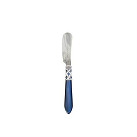 Vietri Aladdin Antique Blue Small Spreader, 5.25" 18/10 Stainless Steel Cheese Butter Spread Knife