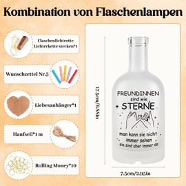 Hiipeefeel Geschenke für Freundin, LED Flaschenlicht, Geburtstagsgeschenk Freundschaftsgeschenke für Frauen, Beste Freundin Personalisierte Dankeschön Geschenke Geburtstag Weihnachten