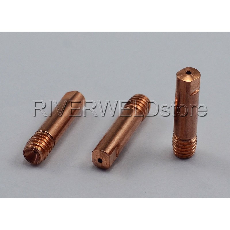 RIVERWELD MAG MIG Contact Tips 1.0mm M6x25mm 140.0253 Copper Consumables