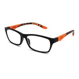 ColorViper Double Injection Lightweight Reading Glasses Free Case (Z1 Matte Black/Tortoise Orange, 2.75)