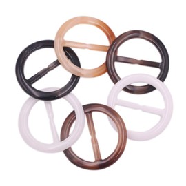 6 Pcs 2 inch Round Resin Silk Scarf Clip Ring T Shirt Clips Belt Buckle Jewelry Accessories for Clothing Scarf T-Shirt Shawl Waist Belt (Random)