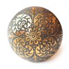 Set of 6 Brass Grey Cabinet Knobs - Kitchen Cabinet