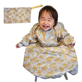 Oeuf Soleil Jointly Developed by Nursery Teachers Themalon, Absolutely No Spill Apron, Meal Apron, For Kids, Long Sleeves, For Baby Spills, Baby Food, Machine Washable, Velcro Tape, For Girls, Boys,