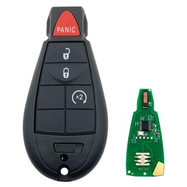 4 Buttons Keyless Remote Car Key Fob Fit for Dodge Ram 1500 2500 3500 Truck Pickup 2009 2010 2011 2012 Journey Challenger Grand Caravan Jeep Grand Cherokee Commander M3N5WY783X (Black)