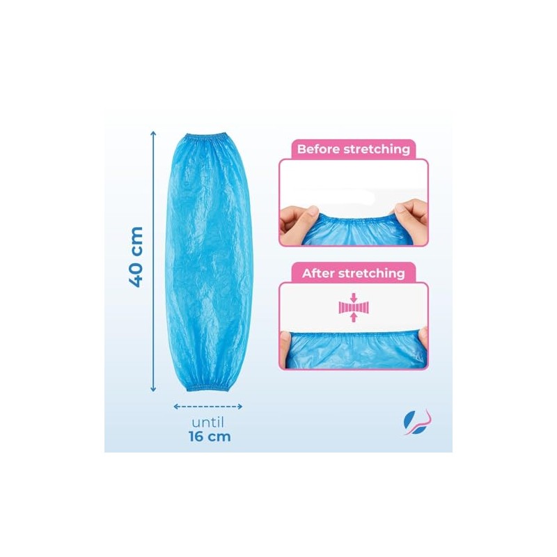 Pack of 100 Polyethylene Sleeve Protectors, Durable and Waterproof with