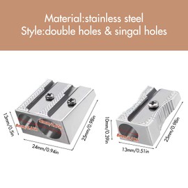 4 PCS Metal Pencil Sharpeners, 2 Pcs Double Hole & 2 Pcs Single Hole Metal Sharpeners Handheld Crayon Sharpener for School Office Home Supplies