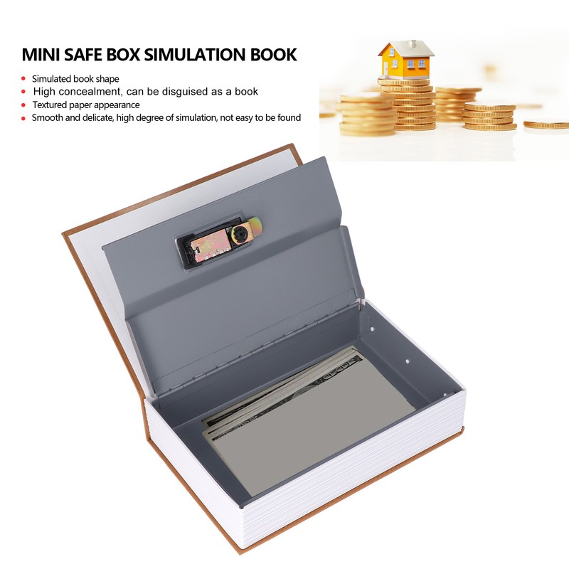 Book Safe Case Simulation Portable Safe Storage Box with Combination