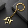 EUEAVAN Unicursal Hexagram Symbol Keyring 6-Pointed Star Key Ring Occult