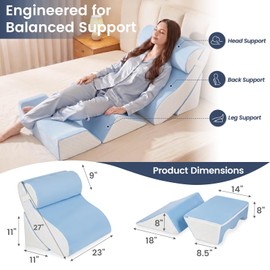 WSOFRALC 5PCS Orthopedic Wedge Pillow Set for After Surgery