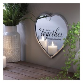 Elanze Designs and So Together We Built A Life We Love Silver 12 x 12 Metal and Glass Wall Mounted Mirror