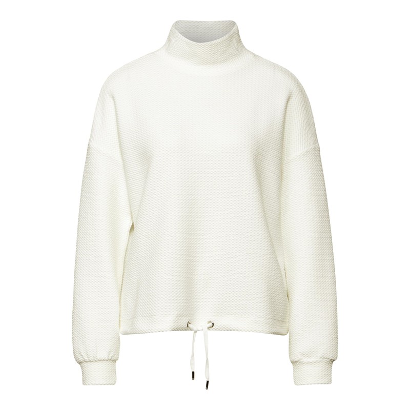 Street One Women's Shirt with Fine Structure, off white