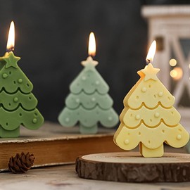 Christmas Tree Aromatherapy Candles, Home Decor Candle, Scented Candle Party Christmas Home Decoration Gifts Room Decor 1 Box (Yellow 01)