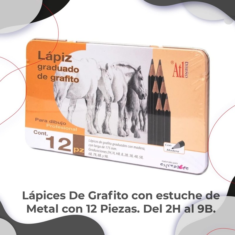 Lapiz De Grafito Atl S/Borrador Est.C/12 Surtidos Del 2H A