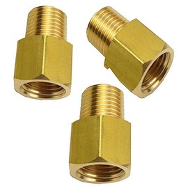 HongBoW 3Pcs Male Female Reducer Brass Pipe Fitting Adapter 1/4 NPT Male x 1/4 Female NPT Pipe Adapter