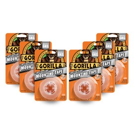 Gorilla 3044100 Double Sided Mounting Tape Clear 1.5m (6 Pack)