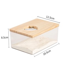 FeiFanChoice Hamster Sand Bath, 18.5x12.5x8.5 CM Transparent Hamster Bathing Sand, Gerbil Sand Bath For Syrian Hamster, Mice Lemming Gerbils
