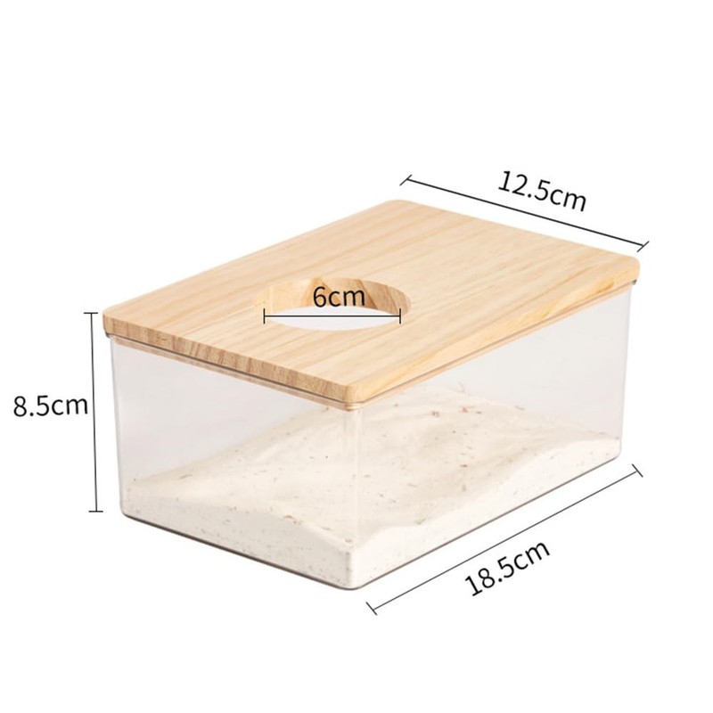 FeiFanChoice Hamster Sand Bath, 18.5x12.5x8.5 CM Transparent Hamster Bathing Sand,