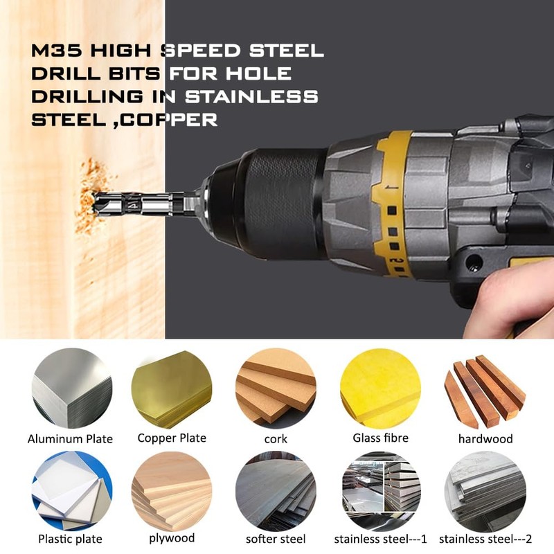 M35 Cobalt Countersink Drill Bit Pro-Grade 6pc Cobalt Countersink Bits